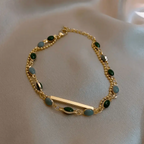 Green Stone Layered Bracelet
