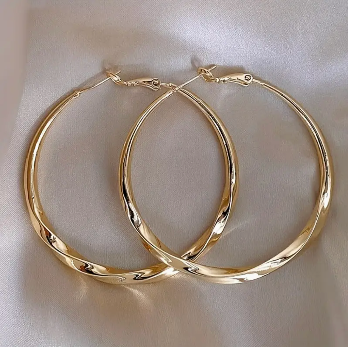 Large Twist Hoop Earrings