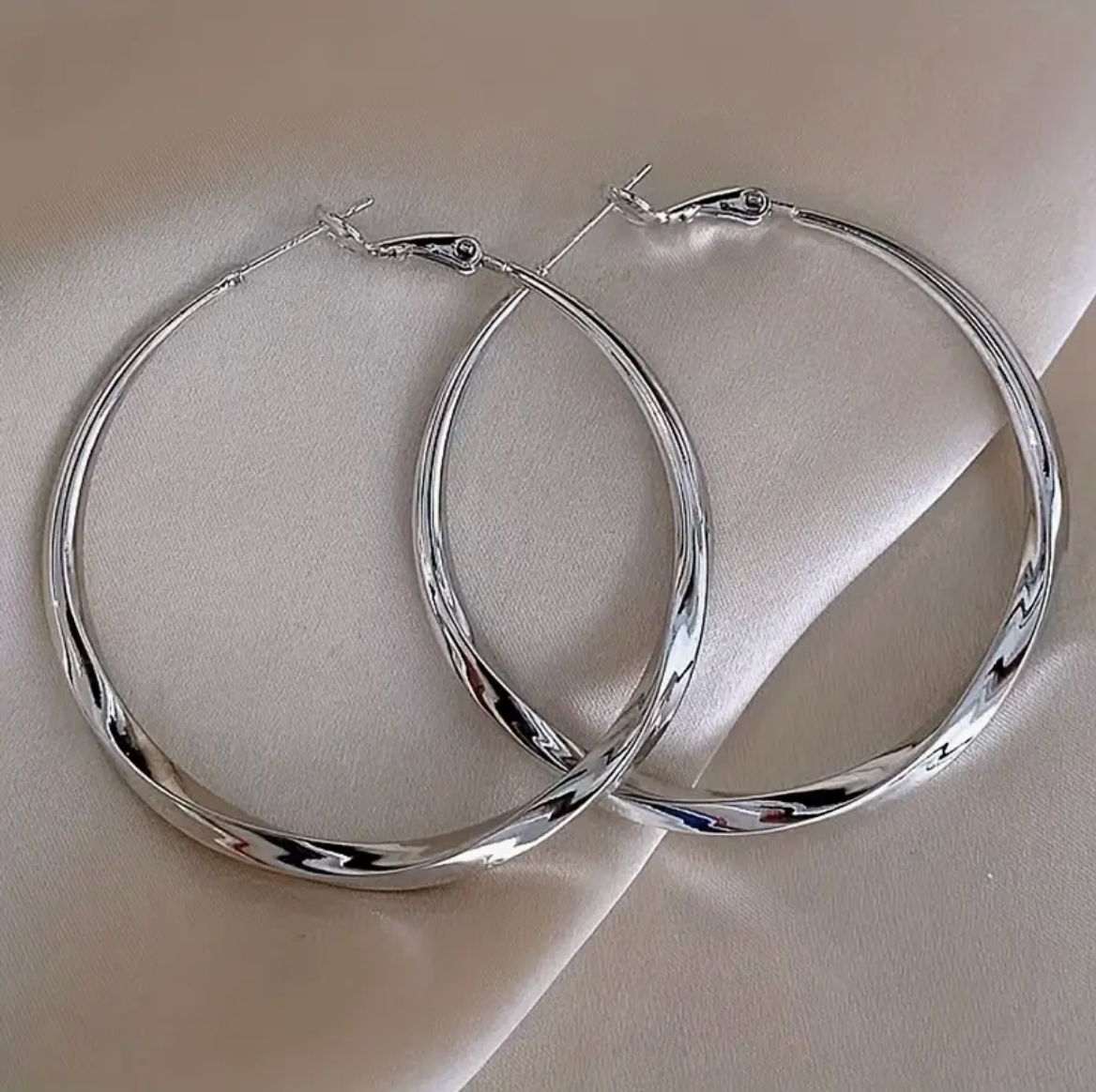 Large Twist Hoop Earrings