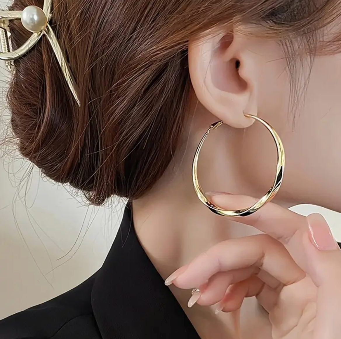 Large Twist Hoop Earrings