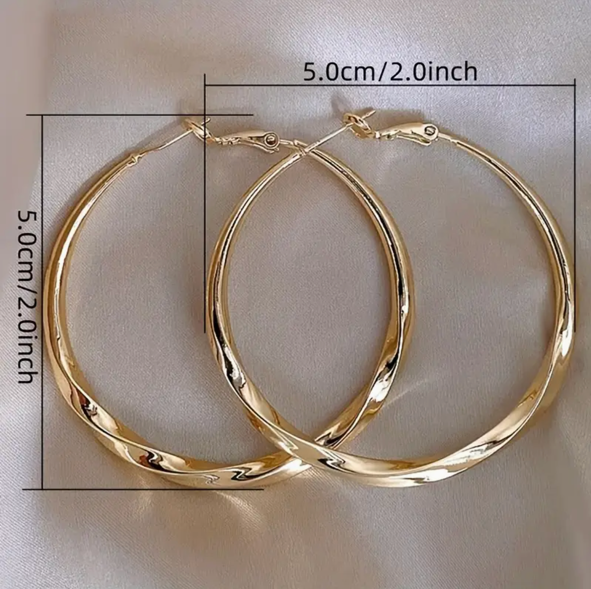 Large Twist Hoop Earrings