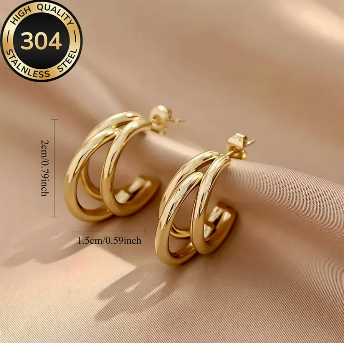Triple Hoop Statement Earrings