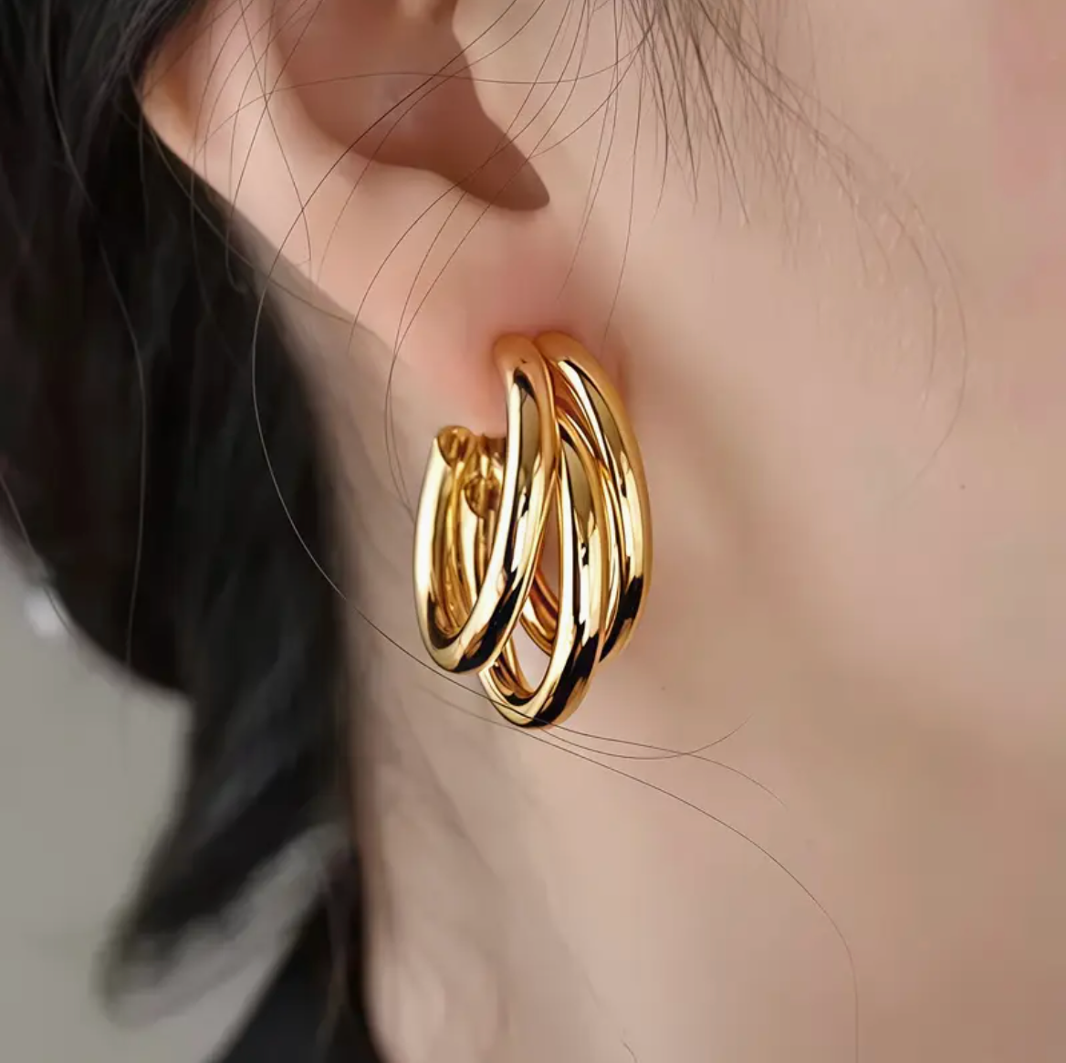 Triple Hoop Statement Earrings