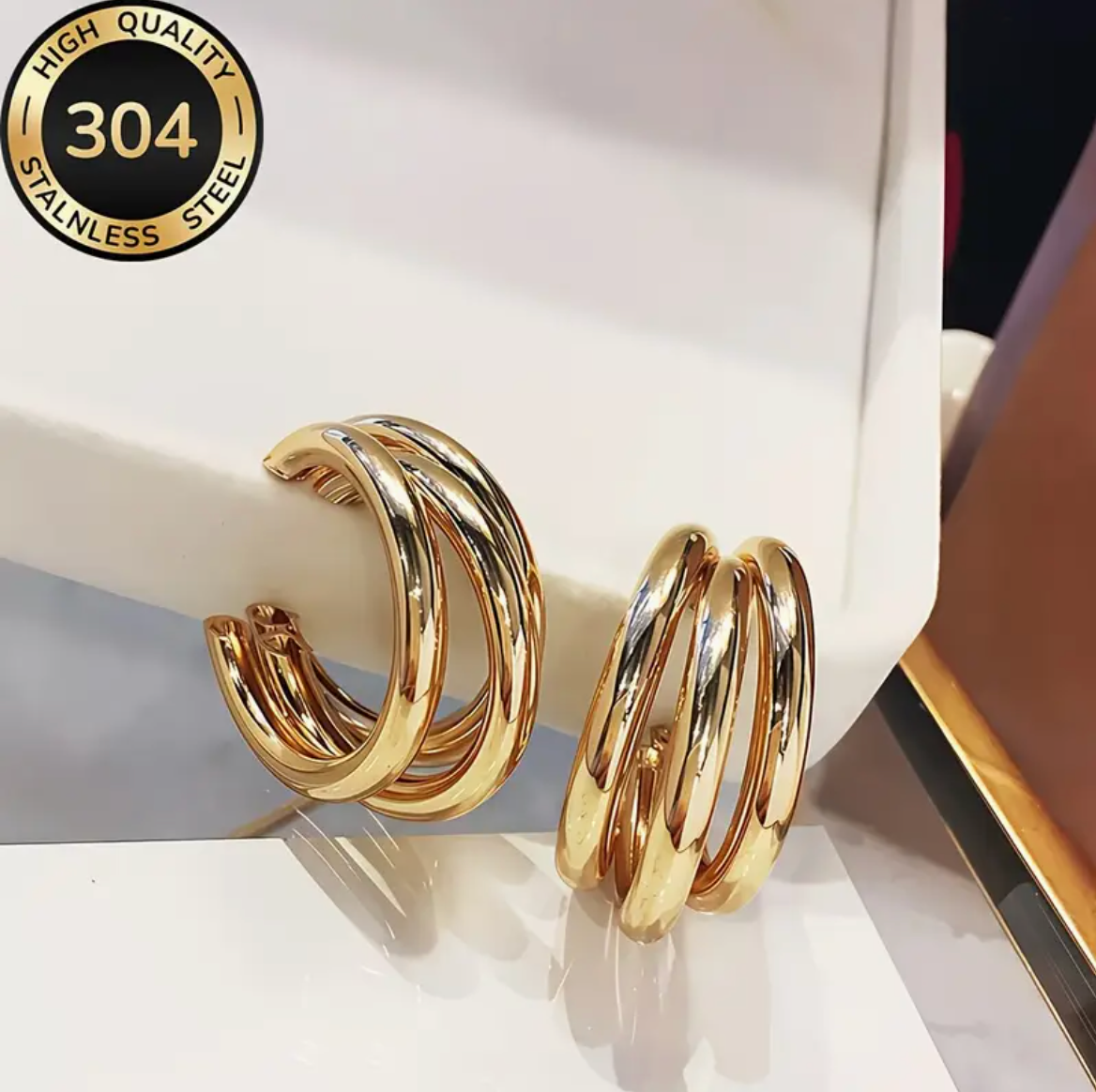 Triple Hoop Statement Earrings