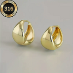 Polished Teardrop Hoop Earrings