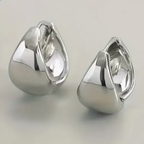 Polished Teardrop Hoop Earrings