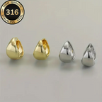 Polished Teardrop Hoop Earrings