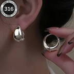 Polished Teardrop Hoop Earrings