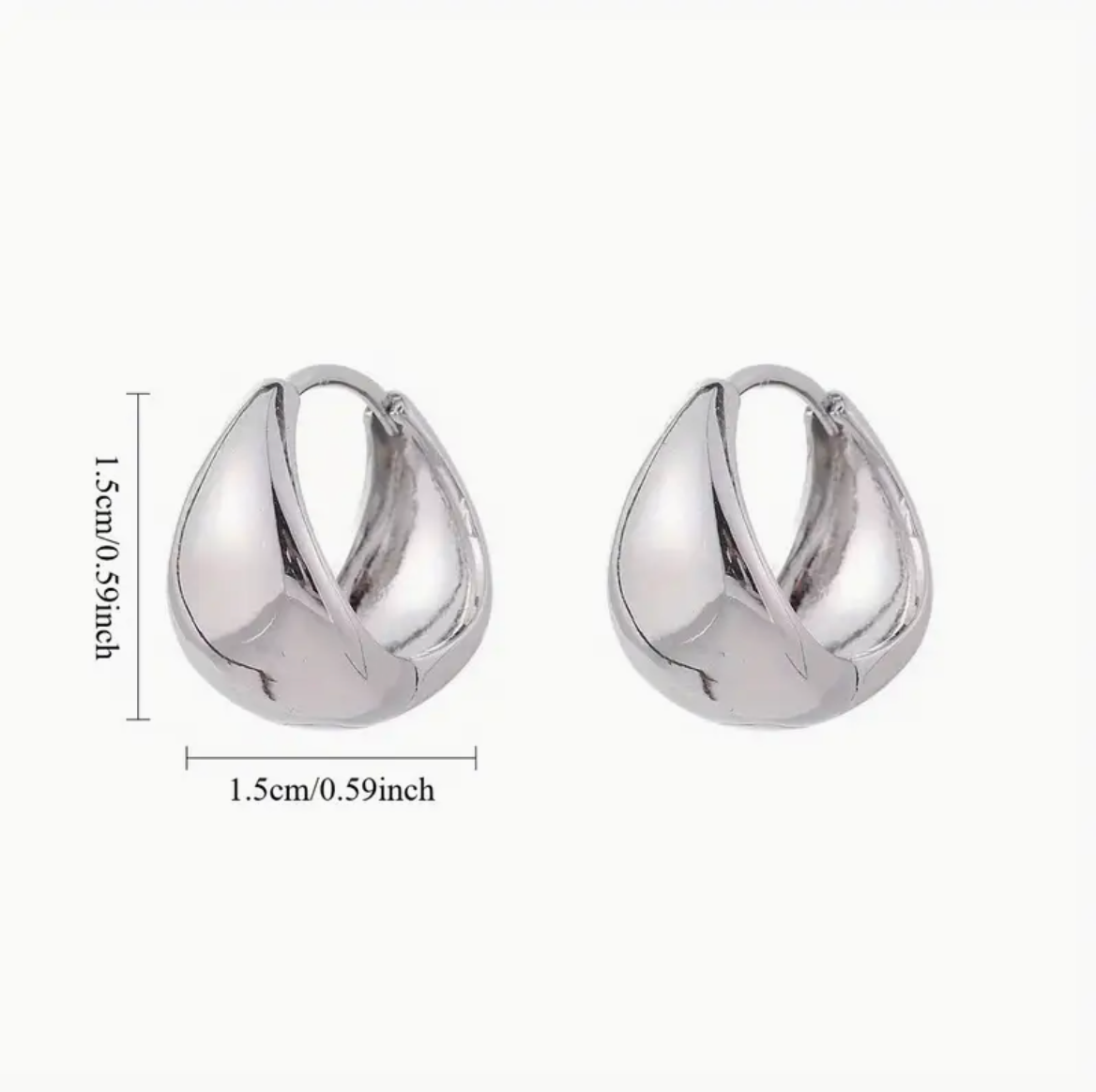 Polished Teardrop Hoop Earrings