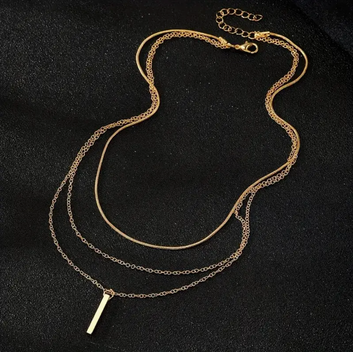 Layered Bar Pendant Necklace