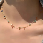 Colorful Gemstone Chain Necklace