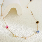 Colorful Gemstone Chain Necklace