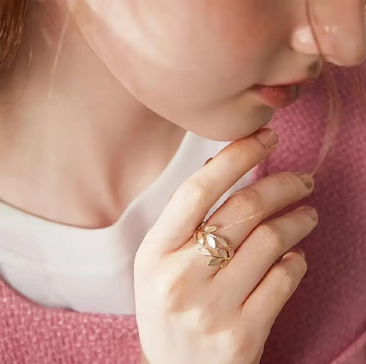 Leaf Enamel Ring