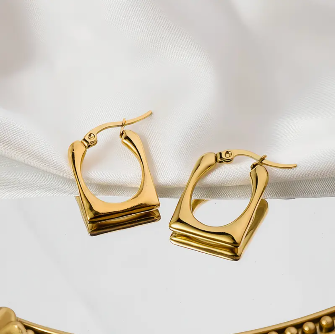 Geometric Square Hoop Earrings